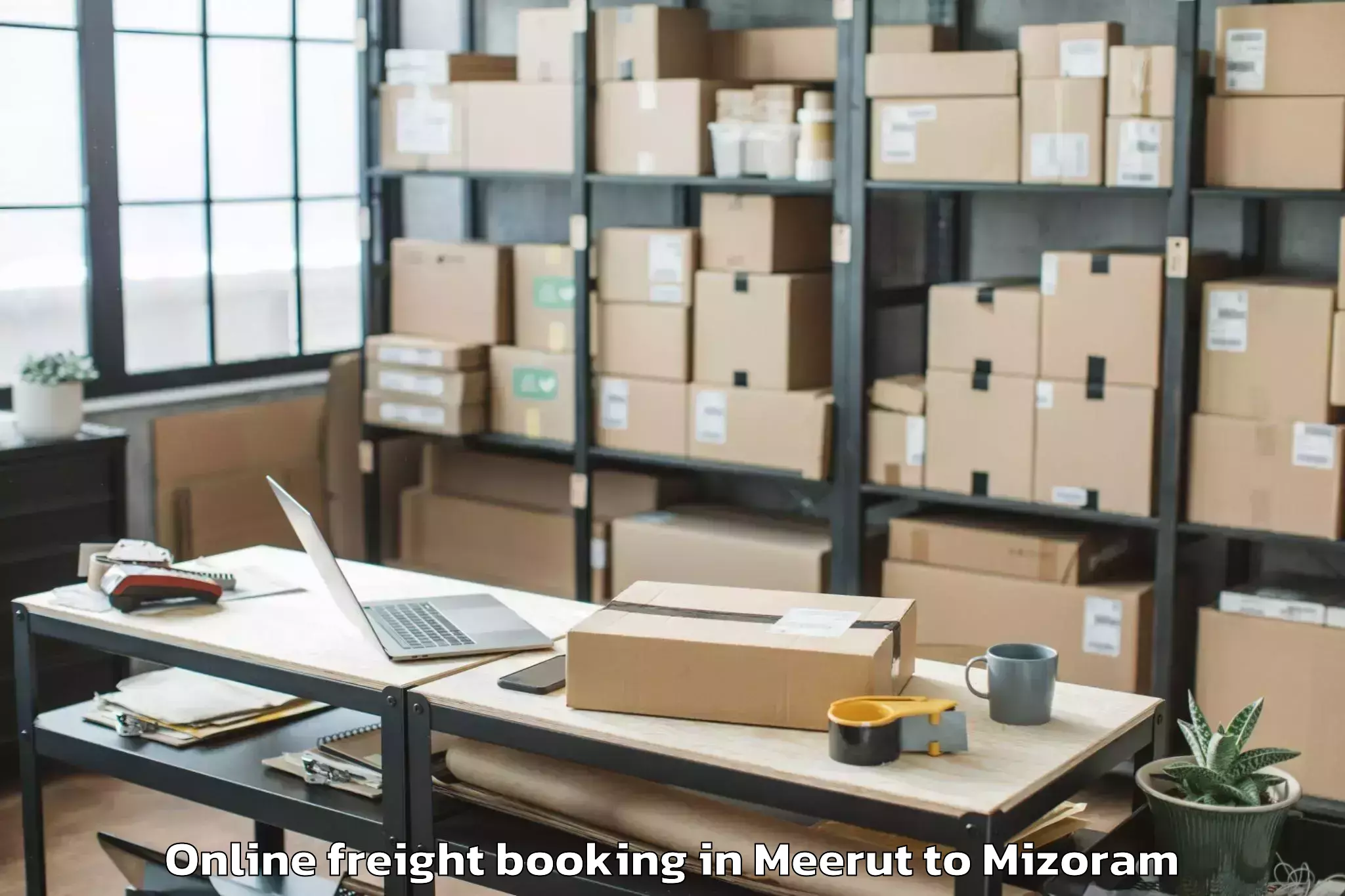 Leading Meerut to Thenzawl Online Freight Booking Provider